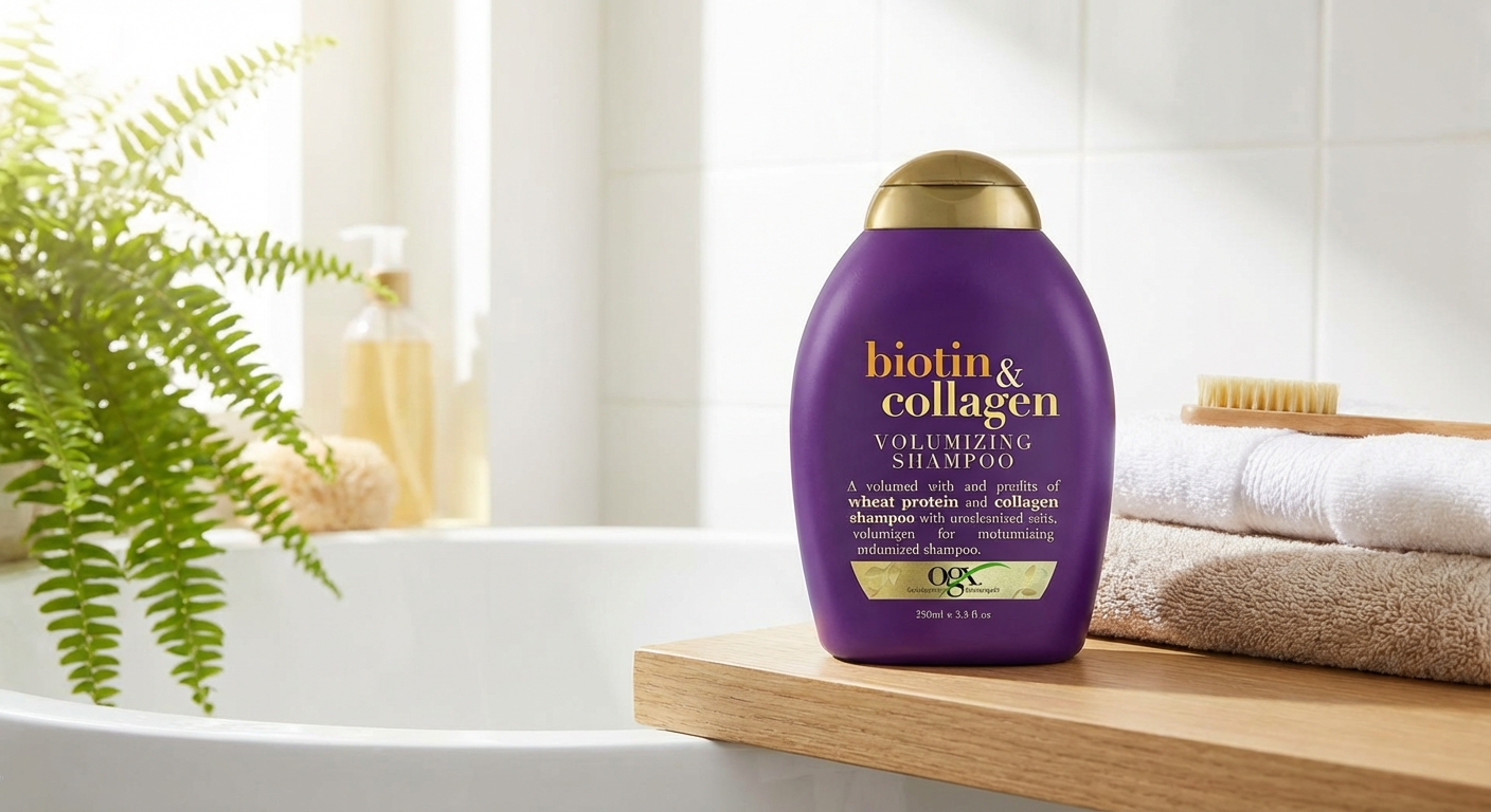 OGX Biotin and Collagen Volumizing Shampoo bottle